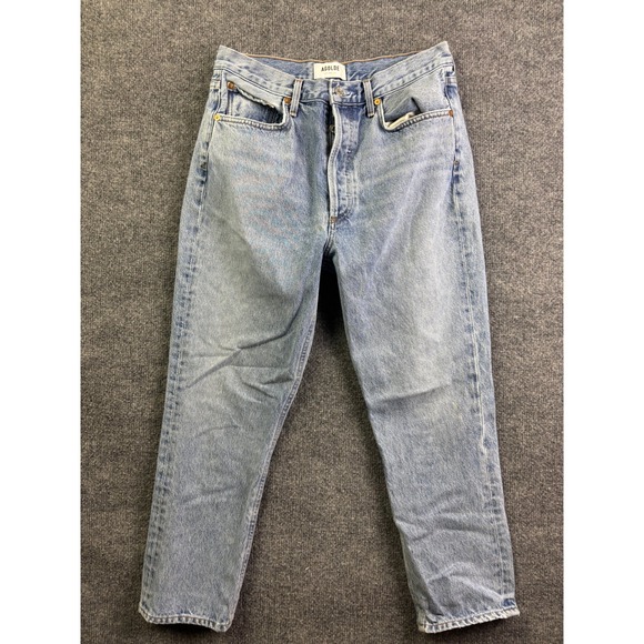 Agolde Denim - Agolde Straight Leg Jeans Womens 29 Light Wash High Rise Button Fly Denim